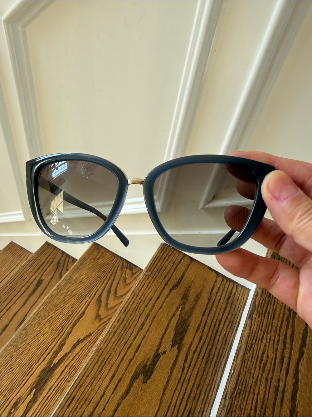 Tiffany & Co. Cat-Eye Sunglasses in Dark Blue with Gold Bridge